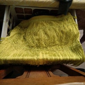 Flapper lime-colored mini skirt